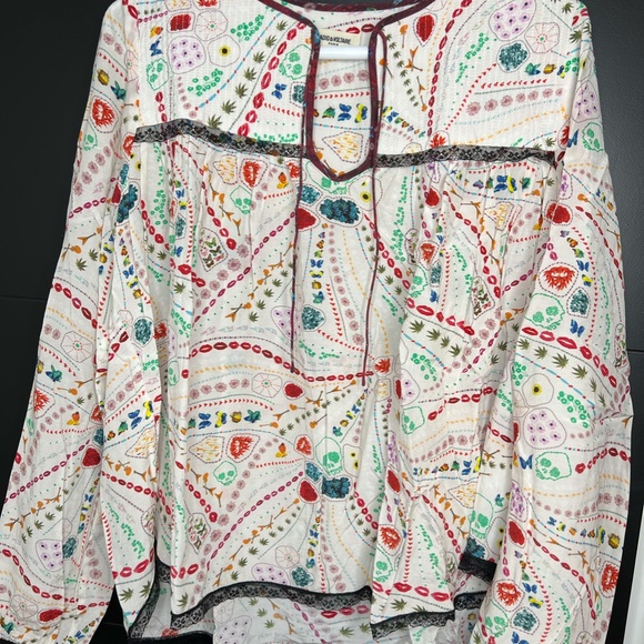 Zadig & Voltaire Printed peasant style blouse - Picture 3 of 3